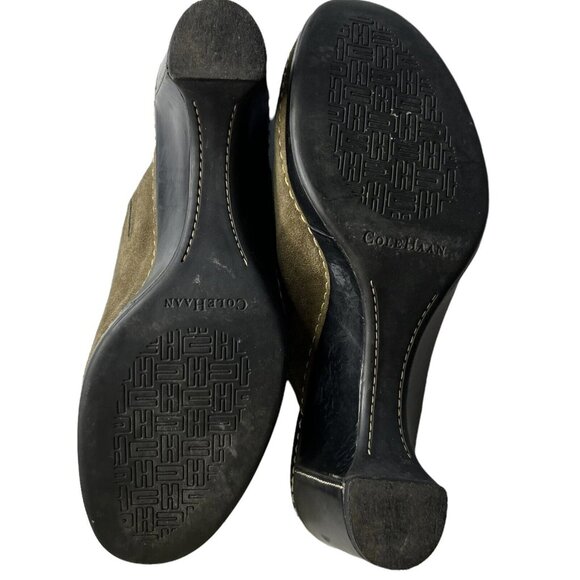 Cole Haan Womens Mules Clogs Leather Suede Khaki Slip On Size 8.5 B - Picture 7 of 13